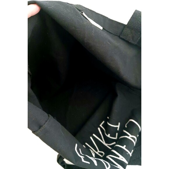 Rae Dunn "FARMER'S MARKET" Large Blk Canvas Tote Bag, Reusable, Grocery Shop - Picture 7 of 8